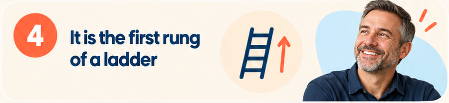 Benefit 4: it is the first rung of a ladder.