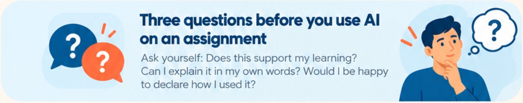 Three questions before you use AI on an assignment
