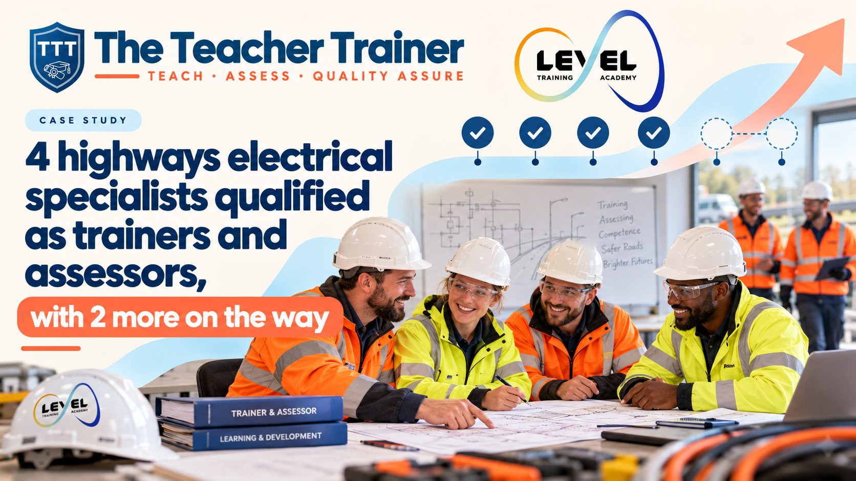 Case study: 4 highways electrical specialists qualified as trainers and assessors, with 2 more on the way. The Teacher Trainer and Level Training Academy.