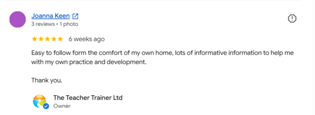 Google review from Joanna Keen