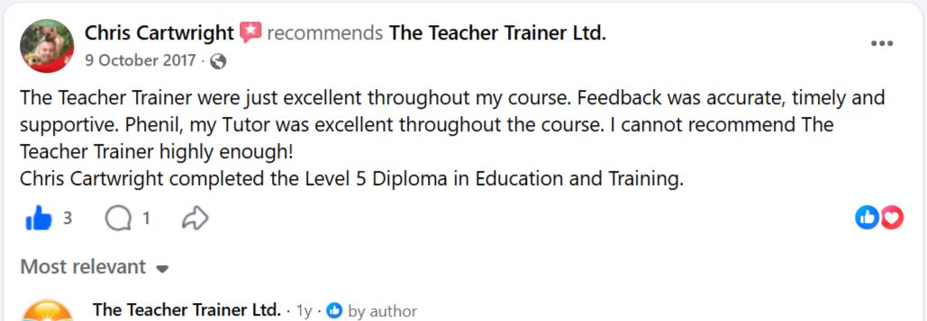 Facebook recommendation from Chris Cartwright