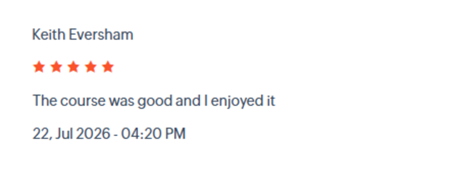 Course review from Keith Eversham