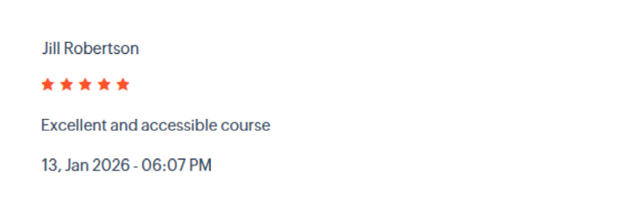 Course review from Jill Robertson